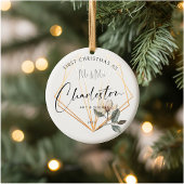 初めてのクリスマス結婚したセラミックオーナメント セラミックオーナメント