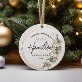 初めてのクリスマス結婚したセラミックオーナメント、ブーケ セラミックオーナメント