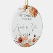 初めてのクリスマス結婚したテラコッタウォーター色 セラミックオーナメント (右)