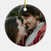 初めてのクリスマス結婚したバッファローセラミックオーナメント セラミックオーナメント (裏面)