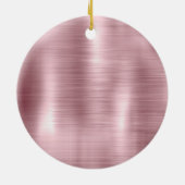 初めてのクリスマス結婚したバラ赤面金ゴールド セラミックオーナメント (裏面)