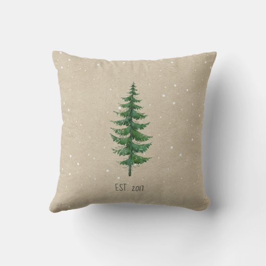 初めてのクリスマス結婚したパーソナライズされたギフト クッション (裏面)