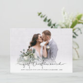 初めてのクリスマス結婚したフォトオーバーレイ名(年) シーズンカード (スタンド正面)