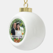 初めてのクリスマス結婚したフォトボーブルツリーデコール セラミックボールオーナメント (右)