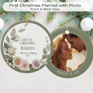 初めてのクリスマス結婚したフローラ撮影日 セラミックオーナメント