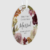 初めてのクリスマス結婚したフローラ オーナメント (正面)