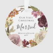 初めてのクリスマス結婚したフローラ オーナメント (正面)