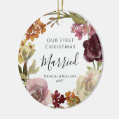 初めてのクリスマス結婚したフローラ セラミックオーナメント (左)