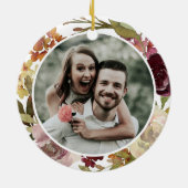 初めてのクリスマス結婚したフローラ セラミックオーナメント (裏面)