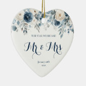 初めてのクリスマス結婚したブルーフローラ夫妻 セラミックオーナメント (右)