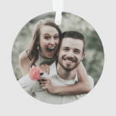 初めてのクリスマス結婚したミニマルリース写真 オーナメント (裏面)