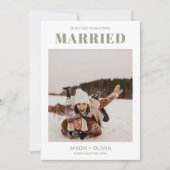 初めてのクリスマス結婚したモダンの写真 シーズンカード (正面)