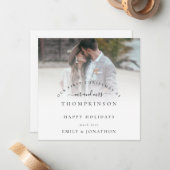 初めてのクリスマス結婚した写真の名前ホリデーカード ノートカード (正面/裏面インサイチュ)