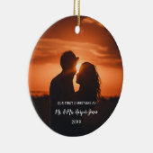 初めてのクリスマス結婚した写真 セラミックオーナメント (右)