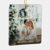 初めてのクリスマス結婚した写真Keepsake セラミックオーナメント (右)