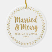 初めてのクリスマス結婚した及びセメリーラミックオーナメント セラミックオーナメント (正面)