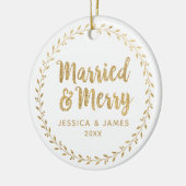 初めてのクリスマス結婚した及びセメリーラミックオーナメント セラミックオーナメント (左)