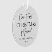 初めてのクリスマス結婚した名前をカスタムする年 オーナメント (正面)