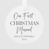 初めてのクリスマス結婚した名前をカスタムする年 オーナメント (裏面)