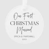 初めてのクリスマス結婚した名前をカスタムする年 オーナメント (正面)