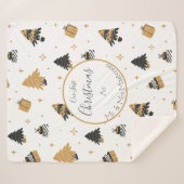 初めてのクリスマス結婚した夫妻のカスタム シェルパブランケット (正面(横))