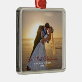 初めてのクリスマス結婚した夫婦 メタルオーナメント (右)