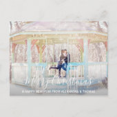 初めてのクリスマス結婚した婚約した新年 | フォト シーズンポストカード (正面)