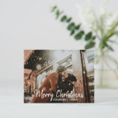 初めてのクリスマス結婚した婚約した白 |写真 シーズンポストカード (スタンド正面)