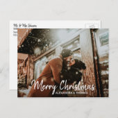 初めてのクリスマス結婚した婚約した白 |写真 シーズンポストカード (正面/裏面)