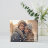 初めてのクリスマス結婚した婚約した白 |写真 シーズンポストカード (スタンド正面)