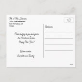 初めてのクリスマス結婚した婚約した白 |写真 シーズンポストカード (裏面)