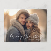 初めてのクリスマス結婚した婚約した白 |写真 シーズンポストカード (正面)
