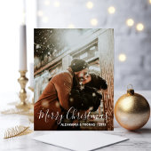 初めてのクリスマス結婚した婚約した白 |写真 シーズンポストカード