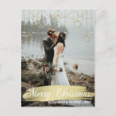 初めてのクリスマス結婚した婚約した金ゴールド |写真 シーズンポストカード (正面)