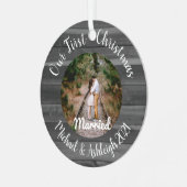 初めてのクリスマス結婚した金属オーナメント メタルオーナメント (正面左)