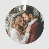 初めてのクリスマス結婚した1枚の写真 オーナメント (裏面)
