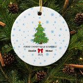初めてのクリスマス結婚した2024カスタムカップル セラミックオーナメント