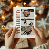 初めてのクリスマス結婚した3枚の写モダン真 シーズンカード