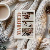 初めてのクリスマス結婚した3枚の写モダン真 シーズンカード