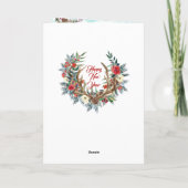 「初めてのクリスマス結婚した」モダンフローラWatercolor シーズンカード (裏面)