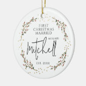 初めてのクリスマス結婚した(&M) セラミックオーナメント (左)