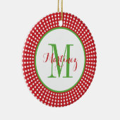 初めてのクリスマス結婚のモノグラム写真オーナメント セラミックオーナメント (右)