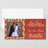 初めてのクリスマス結婚の写真カード シーズンカード (正面/裏面)