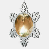 初めてのクリスマス結婚の写真スノーフレークPewter Chr スノーフレークピューターオーナメント (右)