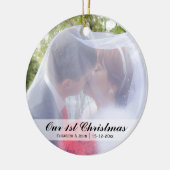 初めてのクリスマス結婚の写真 セラミックオーナメント (左)