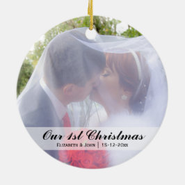 初めてのクリスマス結婚の写真 セラミックオーナメント