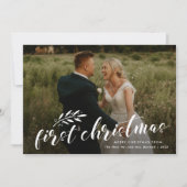 初めてのクリスマス結婚手書き写真 シーズンカード (正面)
