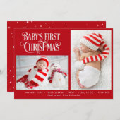 初めてのクリスマス赤い休暇の誕生の発表 シーズンカード (正面/裏面)