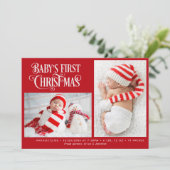 初めてのクリスマス赤い休暇の誕生の発表 シーズンカード (スタンド正面)