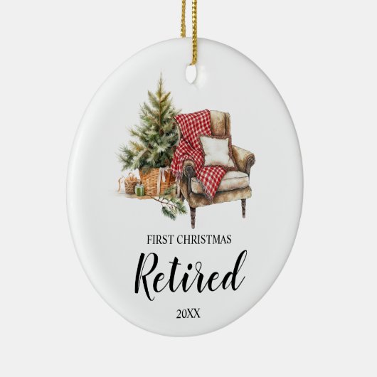 初めてのクリスマス退職したギフト セラミックオーナメント (右)